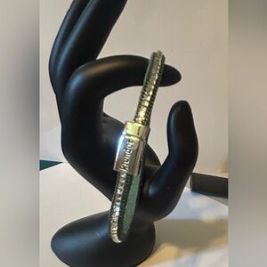 Plunder Teal Magnetic Bracelet with White Crystal Gemstone Accents